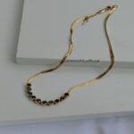 Green Round Crystals Snake Chain