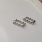 Rectangle Hoops - Silver Plated