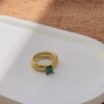 Green Crystal Viper Ring