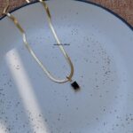 Black Crystal Snake Chain Necklace