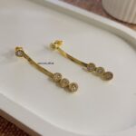 Roman White Crystal Snake Chain Earrings