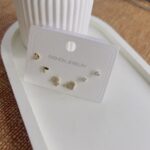 Studded Heart 925 Plated Piercing Earrings