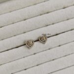 Tiny White Crystal Heart Earrings