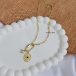 Link Chain Charm Necklace H Letter