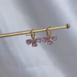 Pink Crystal Flower Earrings