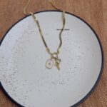 Sun With S Letter Snake Chain Charm Necklace