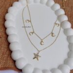 Star With Moon Layered Necklace