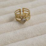 White Diamond Crystal Adjustable Ring