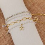 Link Chain With Star Pearl Bracelet