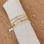 Clover With Pearl Link Chain Bracelet