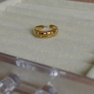 Tiny White Crystal Studded Ring