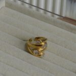Tiny White Crystal Bold Ring