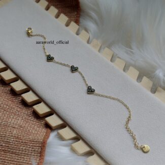 Green Tiny Crystal Heart Bracelet