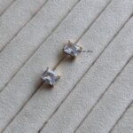 White Rectangle Crystal Studs