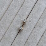 Tiny White Square Crystal Studs