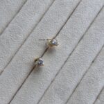 White Heart Crystal Studs