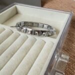 White Round Crystal Dual Tone Bracelet