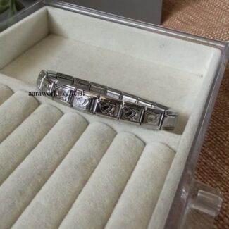 Heart Duo Silver Tone Charm Bracelet